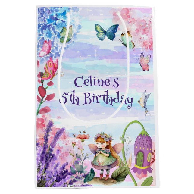 Thumbelina little fairy birthday Medium Gift Bag (Front)