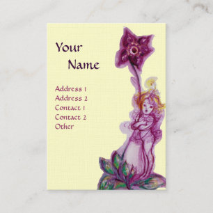 THUMBELINA MONOGRAM Purple Ultra Violet Flower Business Card