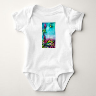 THUMBELINA SLEEPING BETWEEN ROSE LEAVES BABY BODYSUIT