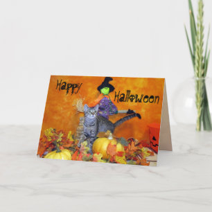 Thumbelina's Halloween Cat Greeting Card