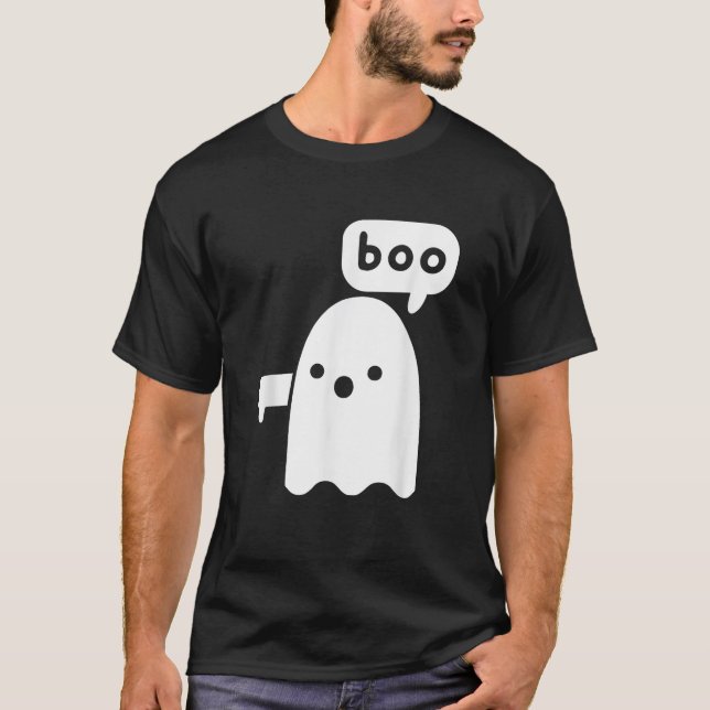 Thumbs Down Ghost Screaming Boo Disapproval Ghost  T-Shirt (Front)