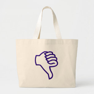 Thumbs down large tote bag