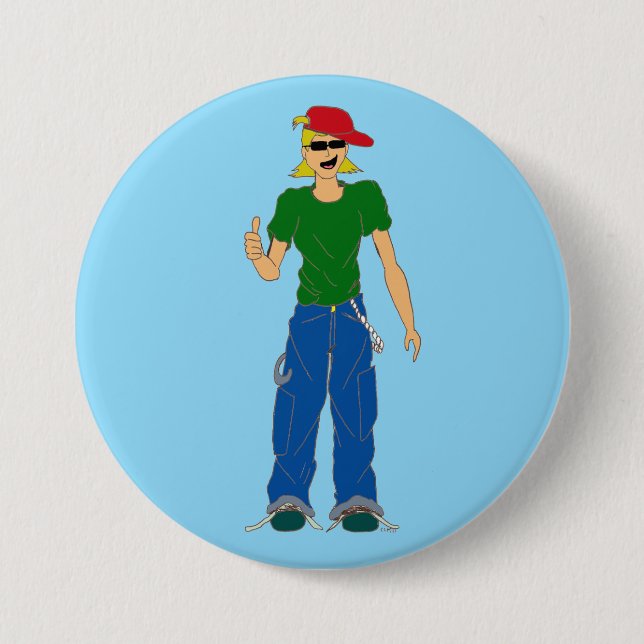 thumbs up 3 inch round button (Front)