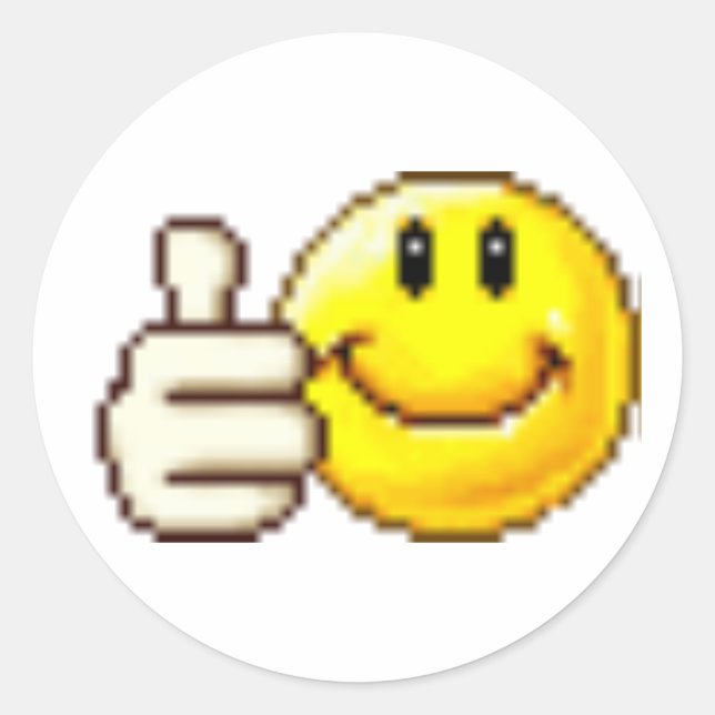 Thumbs Up Classic Round Sticker (Front)