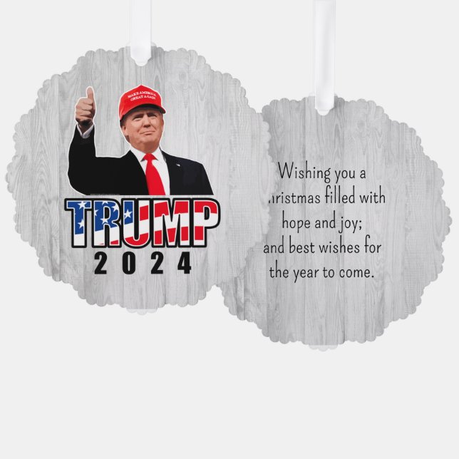 Thumbs Up Donald Trump 2024 Ornament Card (Front/Back)