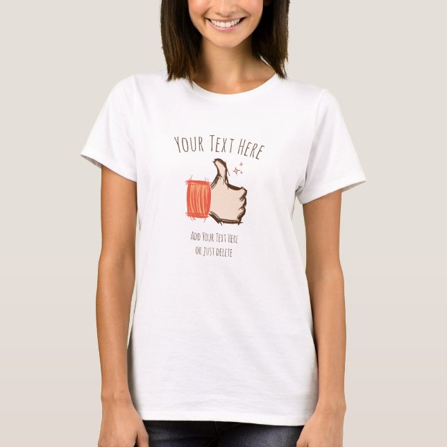 Thumbs Up Emoji. Hand drawn. Customizable Template T-Shirt (Front)