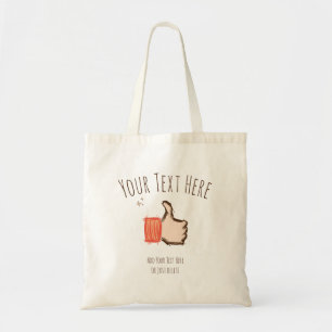 Thumbs Up Emoji, Hand drawn. Customizable Template Tote Bag