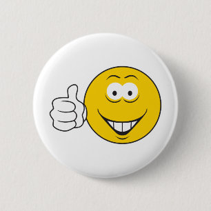 Thumbs Up Face 2 Inch Round Button