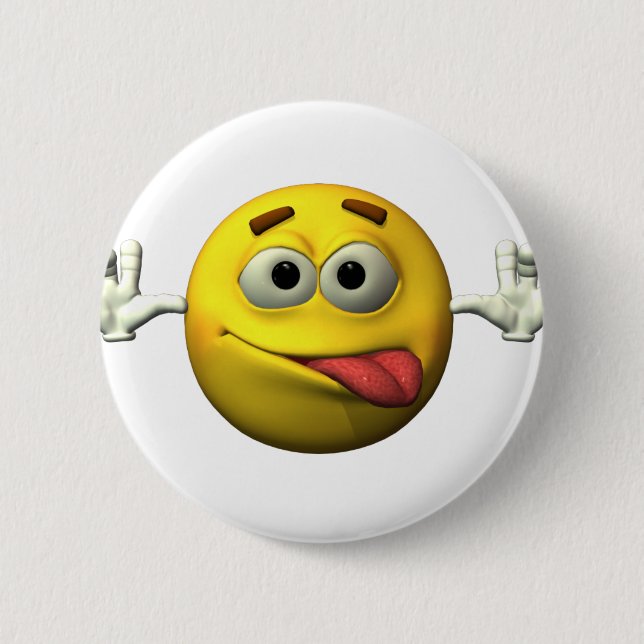 Thumbs Up Face character 2 Inch Round Button (Front)