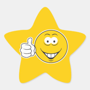 Thumbs Up Face Star Sticker