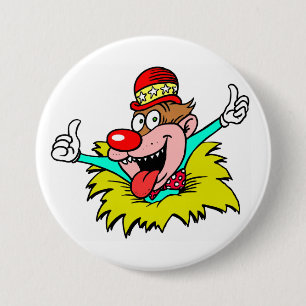 Thumbs Up, fun clown, 3 Inch Round Button