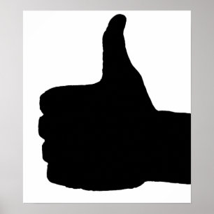 Thumbs Up Gesture, White Back Poster