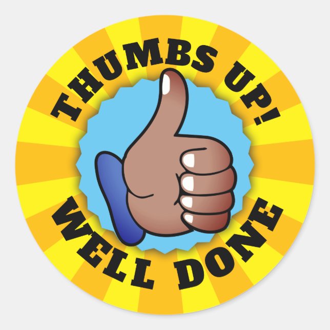 Thumbs up great job employee recognition stickers (Front)