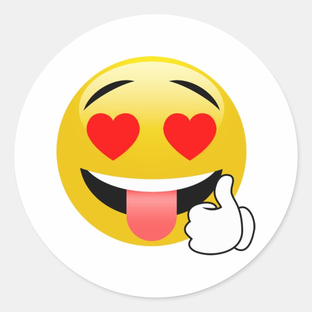 Thumbs Up Heart Eyes Emoji Stickers (Front)