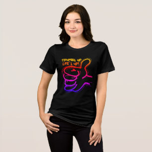 Thumbs Up, Life’s Up! - Retro Art Tri-Blend Shirt