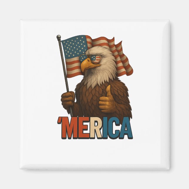 Thumbs Up Merica Eagle Funny and Patriotic Magnet (Front)