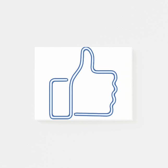 Thumbs Up - Neon - Blue Post-it Notes (Front)