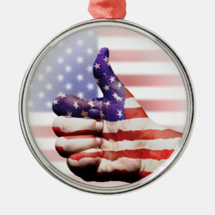 Thumbs up to the US! Metal Ornament