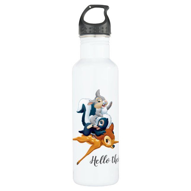 Thumper, Flower, & Bambi Stacked During Play 710 Ml Water Bottle (Front)