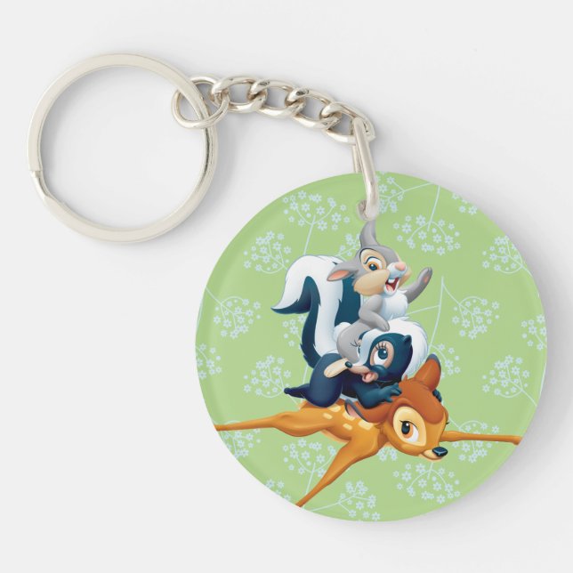 Thumper, Flower, & Bambi Stacked During Play Keychain (Front)
