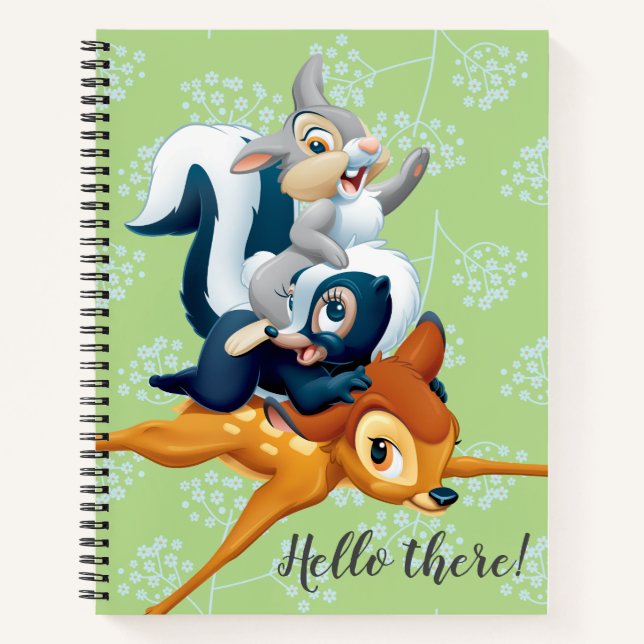 Thumper, Flower, & Bambi Stacked During Play Notebook (Front)