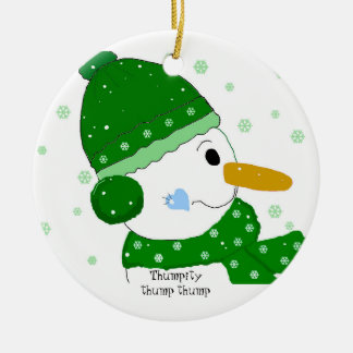 Thumpity Thump Thump - Snowman Ceramic Ornament