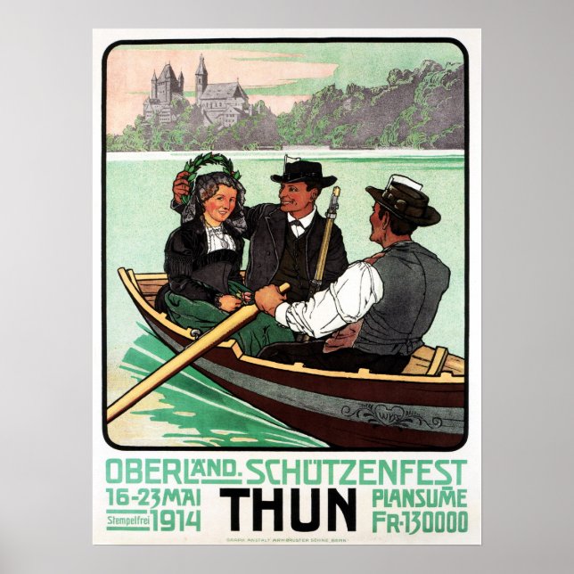 THUN OBERLAND SCHUTZENFEST SWITZERLAND Vintage Poster (Front)