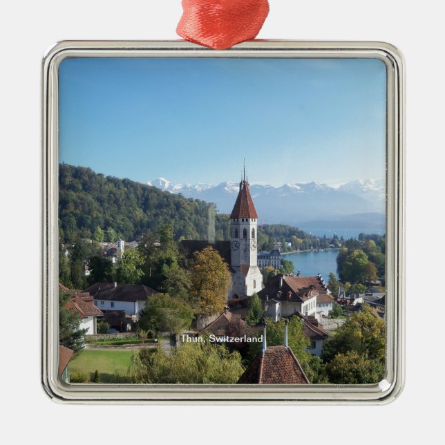 Thun, Switzerland landscape Metal Ornament (Front)