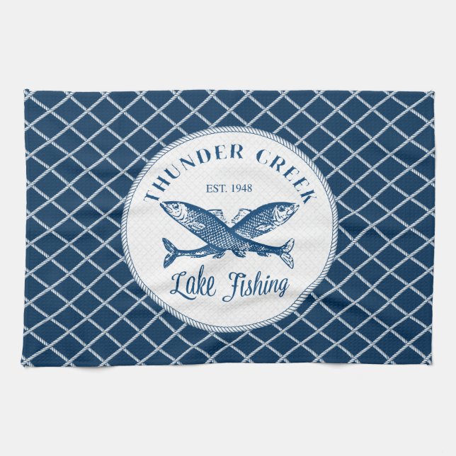 Thunder Creek | Lake Fishing Kitchen Towel (Horizontal)