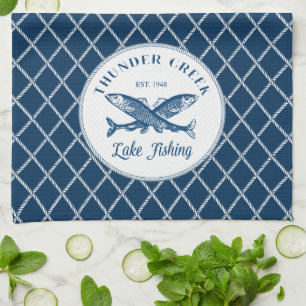 Thunder Creek Lake Fishing Kitchen Towel