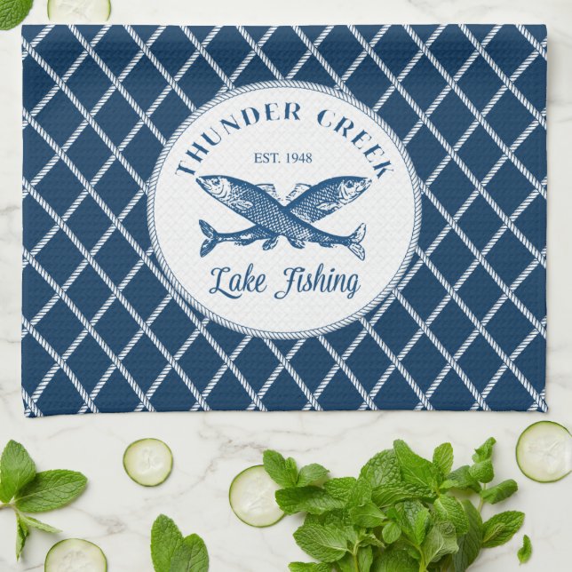 Thunder Creek | Lake Fishing Kitchen Towel (Folded)