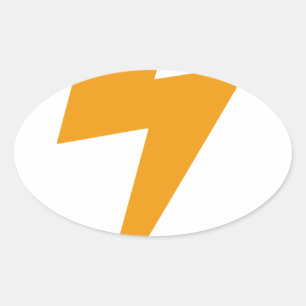 Thunder Energy Yellow Print Oval Sticker