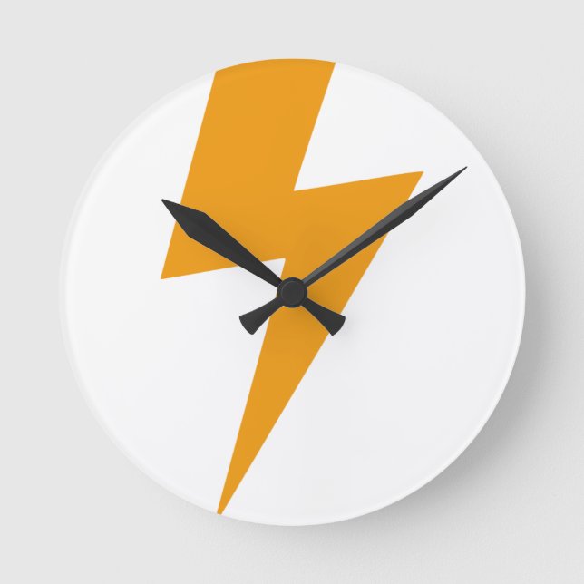 Thunder Energy Yellow Print Round Clock (Front)
