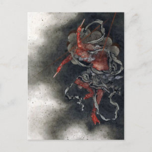 "Thunder God" by Hokusai Postcard