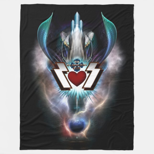 Thunder Gods Rock Fleece Blanket (Front)