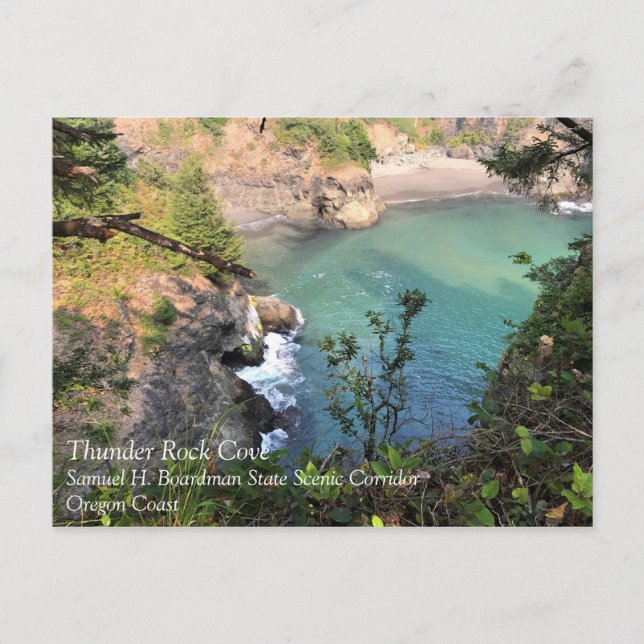 Thunder Rock Cove, Samuel H. Boardman, Oregon Postcard (Front)