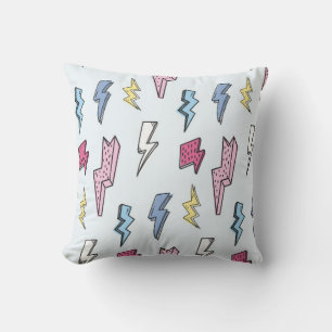Thunder seamless background vintage illustration throw pillow