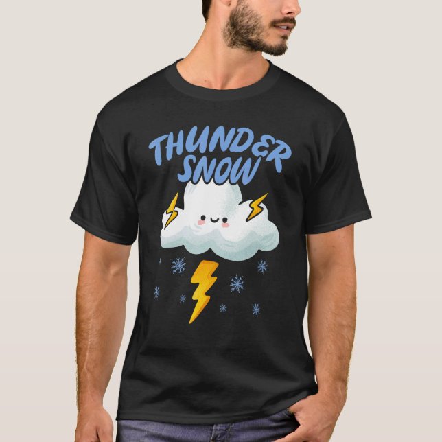 Thunder Snow   Ice Cold Snowy Winter Season T-Shirt (Front)
