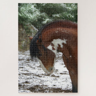 Thunder Snow Mustang Stallion Jigsaw Puzzle