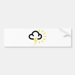 Thunder Storm: Retro weather forecast symbol Bumper Sticker