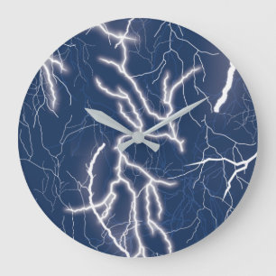 Thunder Strike and Thunder Storm Lightening Large Clock