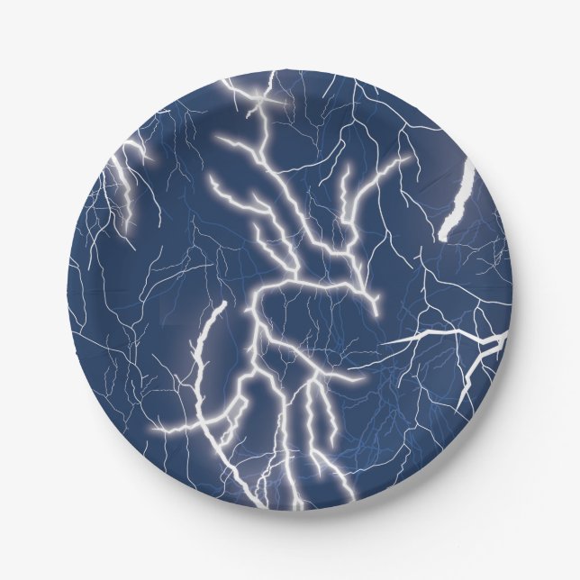 Thunder Strike Thunder Storm Weather Paper Plate (Front)