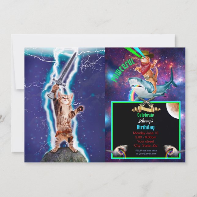 Thunder warrior cat invitation (Front)