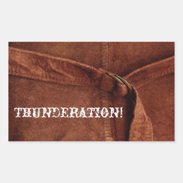 THUNDERATION! old-timey white font on Suede Photo Sticker (Front)