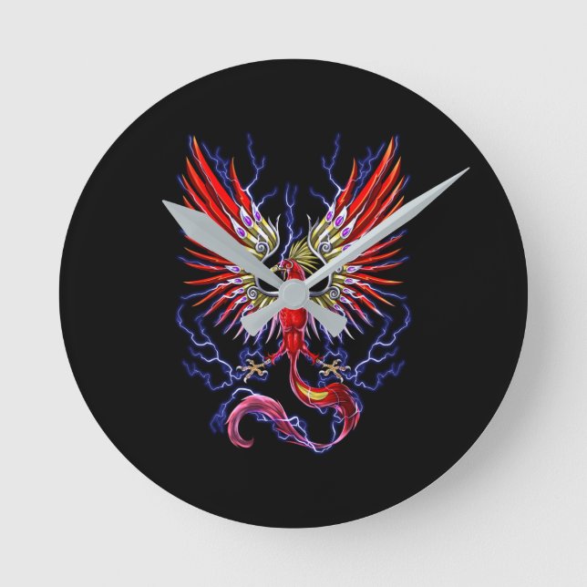 Thunderbird Cryptid Creature Round Clock (Front)