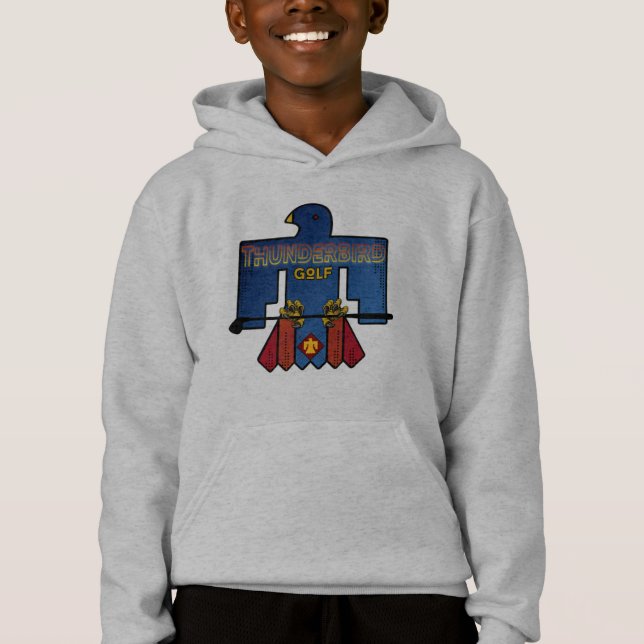 Thunderbird Golf Youth Hoodie – Tribal-Inspired De (Front)