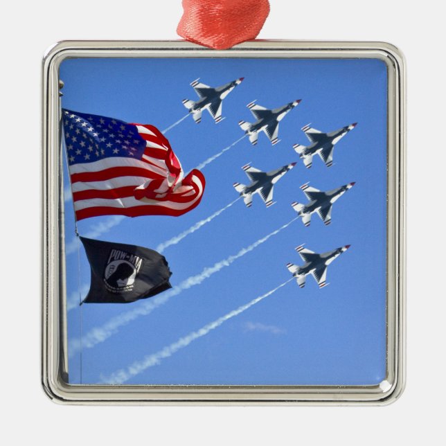 Thunderbird Jets USA MIA/POW Flag Metal Ornament (Front)