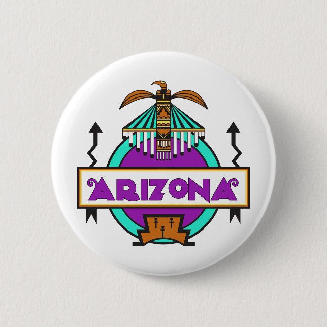 Thunderbird Shield 2 Inch Round Button (Front)