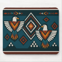 Thunderbird Spirit Tribal Pattern Mouse Pad