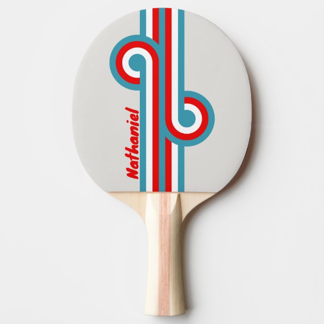 Thunderbird Stripe Loop with Name Ping Pong Paddle (Front)